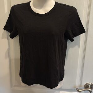 Theory Tilma Black Short-Sleeve Sea Slub Tee O0124508 Size S